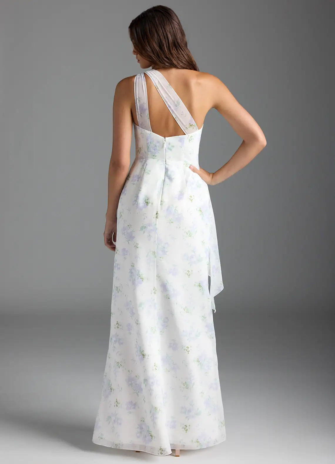 A-line One Shoulder Floor-Length Chiffon Bridesmaid Dress With Ruffle