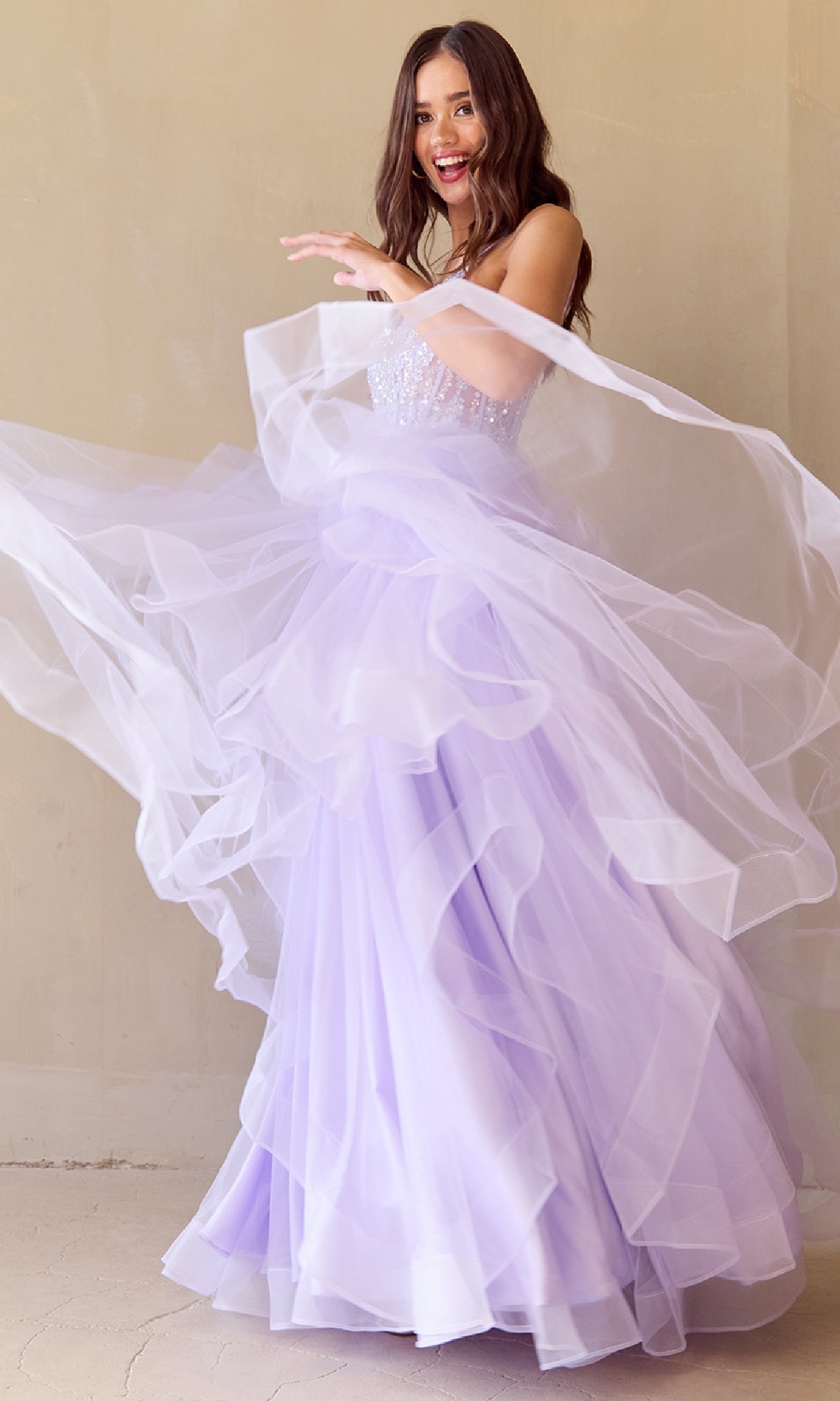 Long Glitter Prom Ball Gown: Amelia Couture 5068